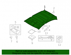 Infiniti G25 G35 G37 4d 06-15 headliner without sunroof