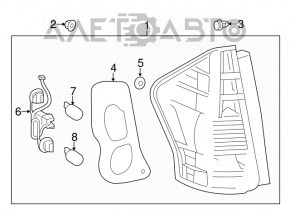 Left headlight for Toyota Prius V 15-17, rest, worn