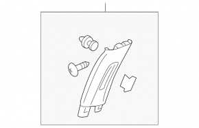Honda Civic X FC 16-21 4D Gray Center Pillar Upper Belt Trim, Left