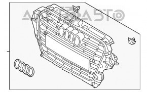 Radiator grill Audi Q5 8R 13-17 without emblem