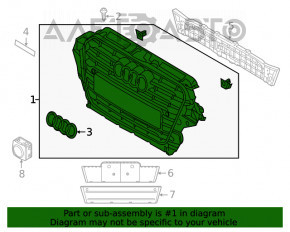 Radiator grill Audi Q5 8R 13-17 without emblem