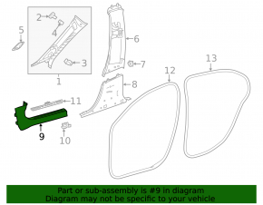 Mercedes H247 GLA 20-26 black inner front right door sill plate