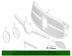 Lower right grille molding for Mercedes X247 GLB 20-26 chrome
