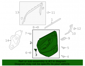 Ford C-Max MK2 13-18 black rear left door panel