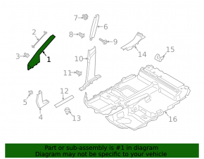 Front pillar trim left Ford Transit Connect MK2 13- gray