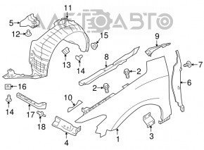 Front right fender bracket for Nissan Altima 13-18