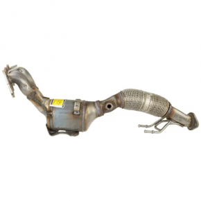Exhaust manifold with catalytic converter Ford Fusion mk5 17-17 2.5 torn mesh, crumpled corrugation