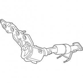 Exhaust manifold with catalytic converter Ford Fusion mk5 17-17 2.5 torn mesh, crumpled corrugation