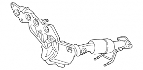 Exhaust manifold with catalytic converter Ford Fusion mk5 17-17 2.5 torn mesh, crumpled corrugation