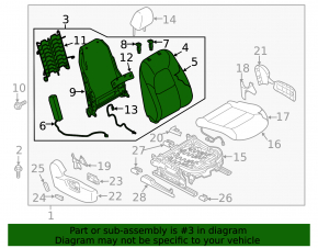 Mazda CX-5 17-25 passenger seat backrest adjustment motor without frame