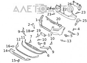Front Bumper Reinforcement Fang Left Ford Escape MK4 20-22