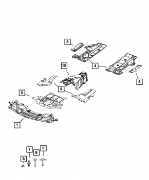 Underbody protection rear left Dodge Challenger 09-23