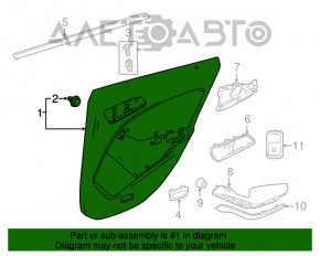 Door trim card rear right Mercedes CLA 14-19 leather black, pressed