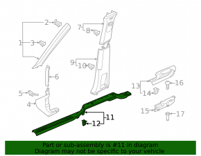 Door sill trim front left VW Atlas 18-24 black, with chrome, scratches on chrome