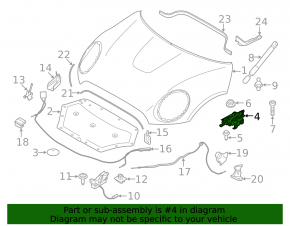 Left hood hinge Mini Cooper Countryman F60 17-24