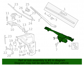 Windscreen wiper trapezoid with motor Audi A6 C7 12-18