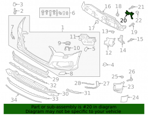 Radiator grille mount left Audi A6 C8 19-