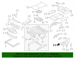 Audi A6 C8 19-25 black passenger seat lumbar support control with massage