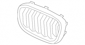 Right radiator grille for BMW X3 G01 18-23 2020-21. Chrome surround