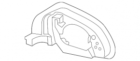 Left mirror housing for BMW X7 G07 19-25, gloss black