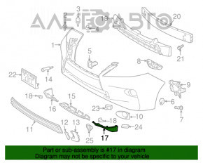 Front bumper lip lower left Lexus RX350 RX450h 13-15 rest, structure