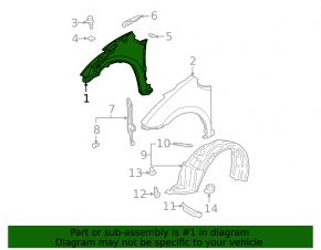 Front right wing Toyota Prius 20 04-09