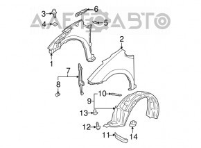 Front right wing Toyota Prius 20 04-09