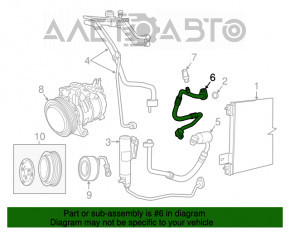 Air conditioning condenser-compressor pipe Jeep Compass 11-16 first 2.0