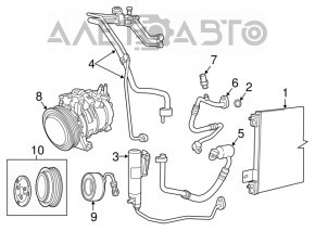 Air conditioning condenser-compressor pipe Jeep Compass 11-16 first 2.0