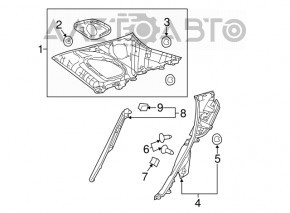 Rear pillar trim lower right Lexus RX450h 16-22 black