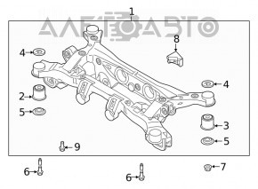 Rear subframe mounting bolt (2 pcs.) Hyundai Santa Fe 24-26