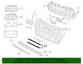 Lower molding of the radiator grille Audi Q5 80A 18-20 chrome