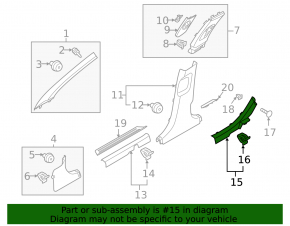 Inner rear right door sill plate for Hyundai Sonata 20-26, black, HEV, scratches