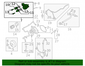 Thermostat housing Porsche Macan 15-18 3.0T, 3.6T