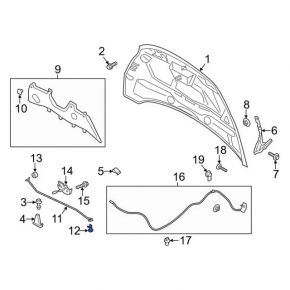Ford C-max MK2 13-18 Bonnet Support Latch Bracket