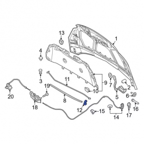 Ford C-max MK2 13-18 Bonnet Support Latch Bracket