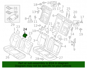Headrest rear center Ford Fusion mk5 17-20 leather gray