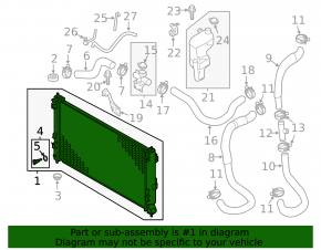 Water cooling radiator Mitsubishi Outlander Sport ASX 13-16 2.0, 2.4