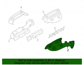 Left exhaust manifold for Nissan 350z, with lambda sensor