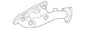Left exhaust manifold for Nissan 350z, with lambda sensor