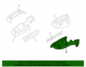 Left exhaust manifold for Nissan 350z, with lambda sensor