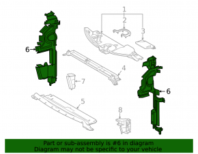 Right radiator deflector Toyota Sienna 21-25