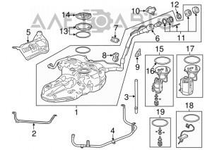 Fuel tank with neck Honda CRV 17-19 1.5, 2.4