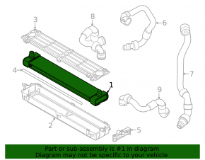 Intercooler radiator BMW X5 F15 14-18 X5, X6, Front, Lower, M model, Forward position, XM, M competition