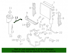Cooling system return pipe to radiator tank BMW X5 E70 07-13