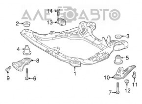 Front subframe burdock front right Toyota Highlander 14-19