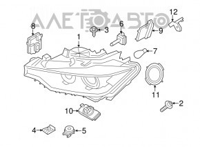 Upper right headlight mount BMW 3 F30 12-18