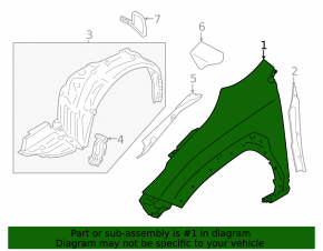 Front left fender Subaru Crosstrek 24-26