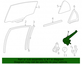 Rear right window lift mechanism Toyota Corolla e12 02-06 5d