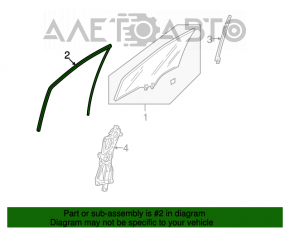 Front right windshield seal for Honda Civic 4D 06-09